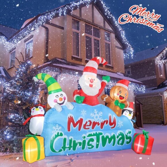 ⚡7.5FT Christmas Inflatable Santa Snowman Gingerbread Man Penguin Decoration - Picture 7 of 7